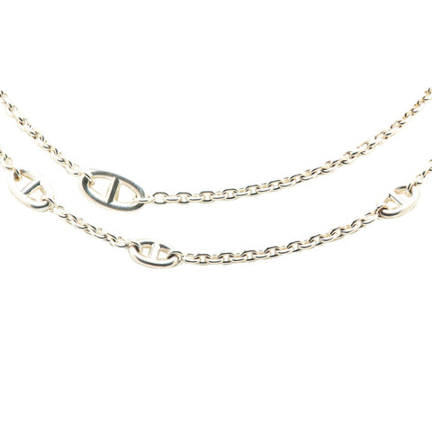 エルメス シェーヌダンクル ファランドール120 ロングチェーンネックレス SV925 シルバー レディース HERMES 【中古】