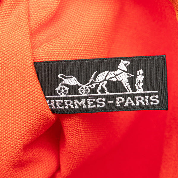 エルメス パニエドプラージュPM ハンドバッグ トートバッグ オレンジ キャンバス レディース HERMES 【中古】