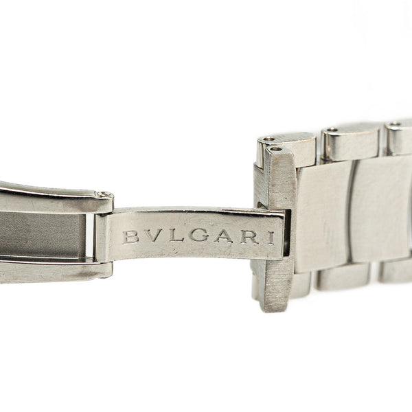 ブルガリ アショーマ サイドダイヤ 腕時計 AA26S クオーツ ブラック文字盤 ステンレススチール レディース BVLGARI 【中古】