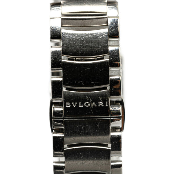 ブルガリ アショーマ サイドダイヤ 腕時計 AA26S クオーツ ブラック文字盤 ステンレススチール レディース BVLGARI 【中古】