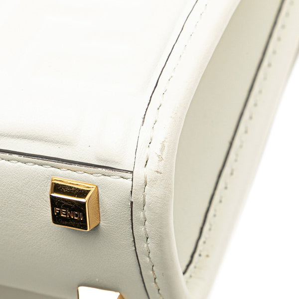 フェンディ サンシャイン ショッパー ハンドバッグ ショルダーバッグ 2WAY 8BS051 ホワイト ブラウン レザー レディース FENDI 【中古】