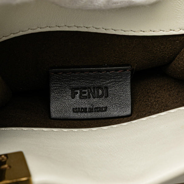 フェンディ サンシャイン ショッパー ハンドバッグ ショルダーバッグ 2WAY 8BS051 ホワイト ブラウン レザー レディース FENDI 【中古】