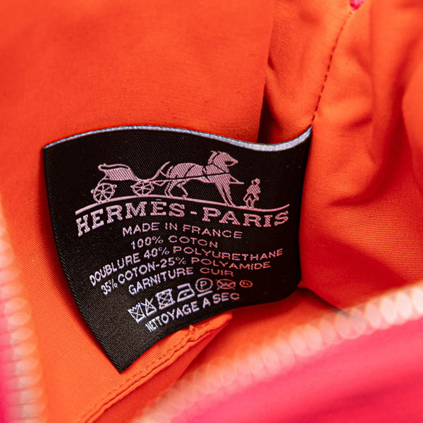 エルメス ボリード ミニ ポーチ ハイビスカス ピンク キャンバス レディース HERMES 【中古】