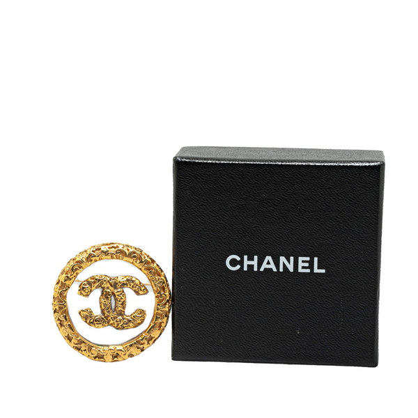 シャネル ココマーク 溶岩 ヨウガン ブローチ ゴールド メッキ プラスチック レディース CHANEL 【中古】