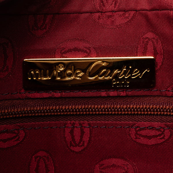 カルティエ マストライン ショルダーバッグ ワインレッド ボルドー レザー レディース CARTIER 【中古】