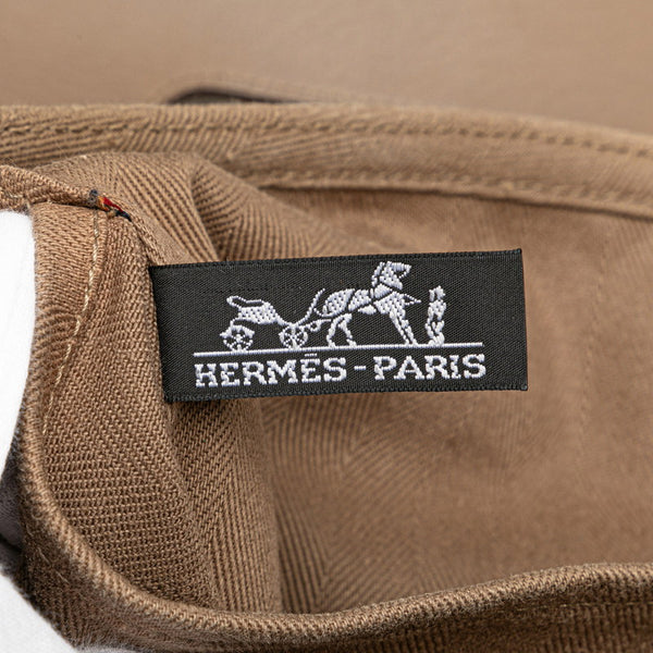 エルメス ヴァルパライソMM ハンドバッグ ベージュ トワルシェブロン レザー レディース HERMES 【中古】