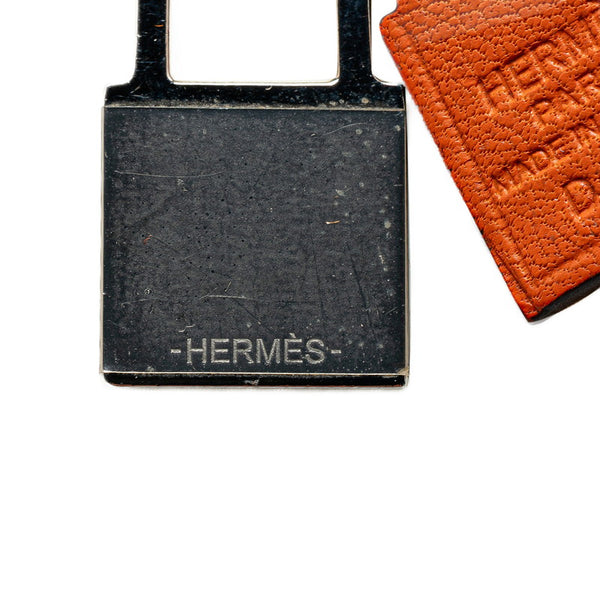 エルメス オーケリーPM カデナ モチーフ ネックレス シルバー オレンジ メタル スイフト レディース HERMES 【中古】