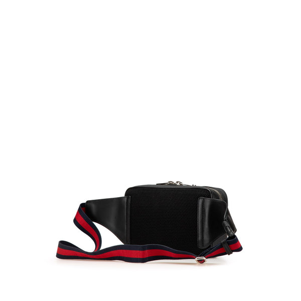 グッチ GGスプリーム ウエストバッグ 474298 ブラック PVC レザー レディース GUCCI 【中古】