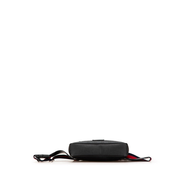 グッチ GGスプリーム ウエストバッグ 474298 ブラック PVC レザー レディース GUCCI 【中古】