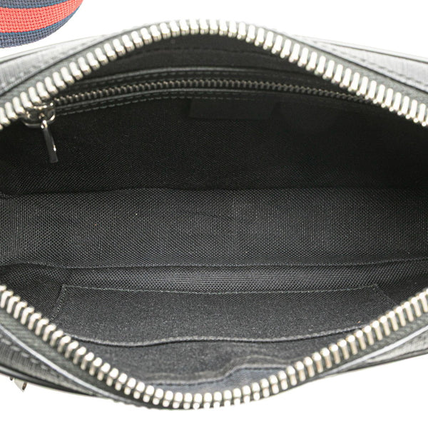 グッチ GGスプリーム ウエストバッグ 474298 ブラック PVC レザー レディース GUCCI 【中古】