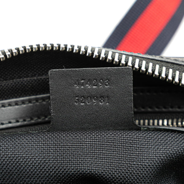 グッチ GGスプリーム ウエストバッグ 474298 ブラック PVC レザー レディース GUCCI 【中古】