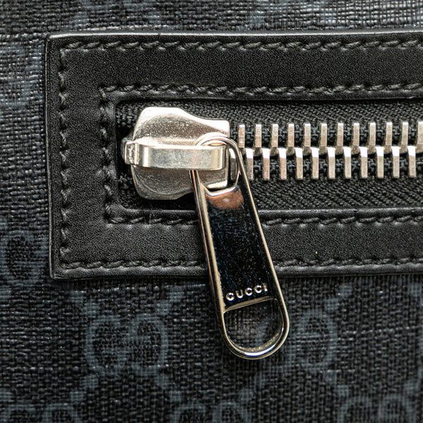 グッチ GGスプリーム ウエストバッグ 474298 ブラック PVC レザー レディース GUCCI 【中古】