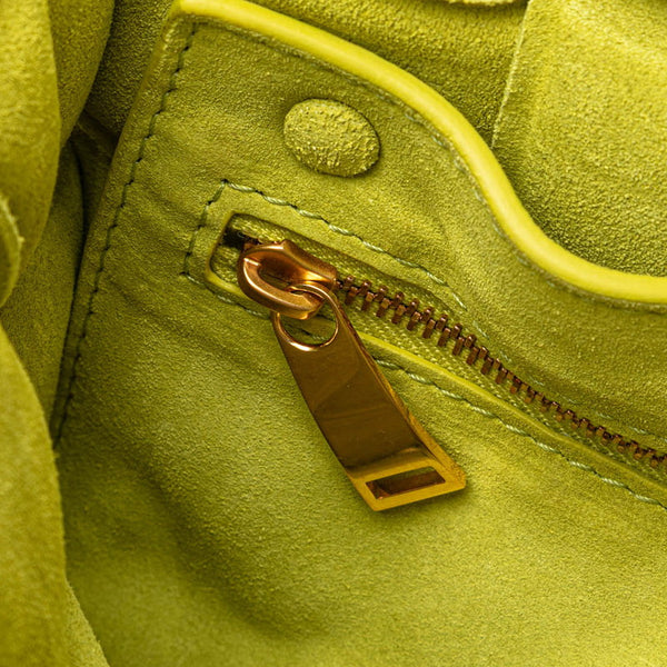 ボッテガヴェネタ カセット チェーン ショルダーバッグ グリーン スエード レディース BOTTEGAVENETA 【中古】