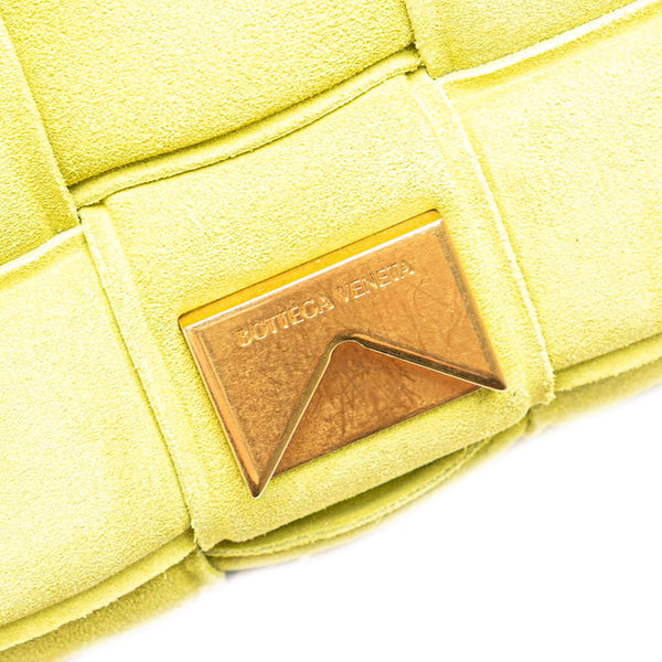 ボッテガヴェネタ カセット チェーン ショルダーバッグ グリーン スエード レディース BOTTEGAVENETA 【中古】
