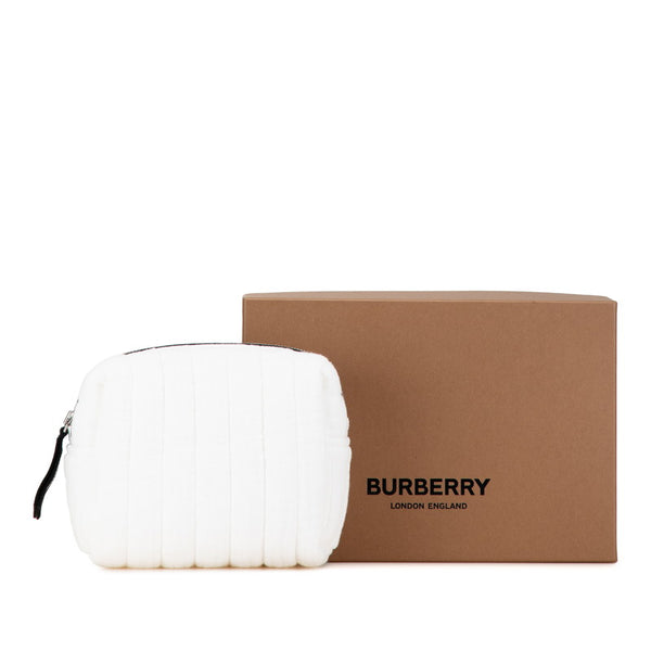 バーバリー ポーチ ホワイト コットン レディース BURBERRY 【中古】