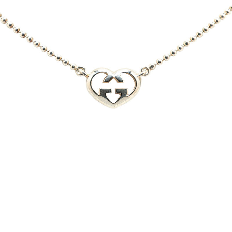 グッチ インターロッキングG ハートモチーフ ネックレス SV925 シルバー レディース GUCCI 【中古】