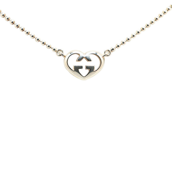 グッチ インターロッキングG ハートモチーフ ネックレス SV925 シルバー レディース GUCCI 【中古】