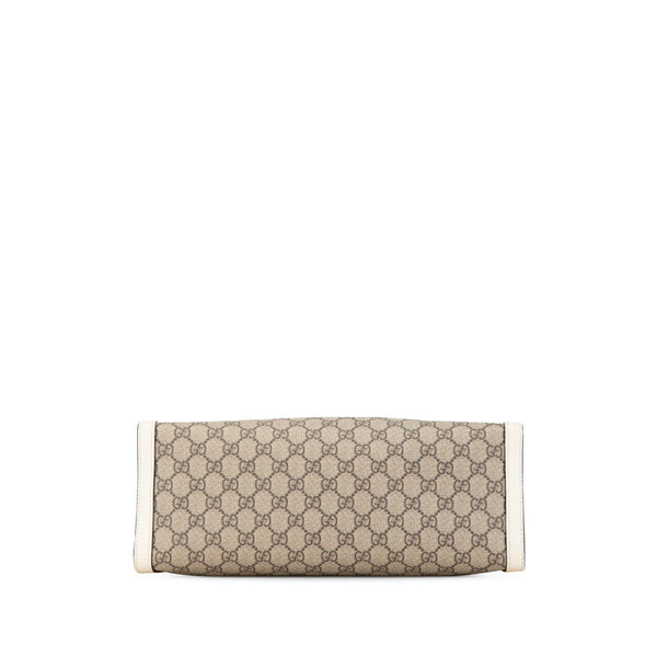 グッチ GGスプリーム パドロック チェーン ショルダーバッグ 479197 ベージュ ホワイト PVC レザー レディース GUCCI 【中古】