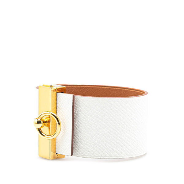 エルメス バングル ホワイト ヴォーエプソン メッキ レディース HERMES 【中古】