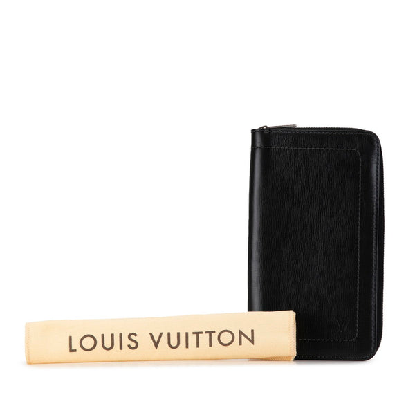 ルイ ヴィトン ユタ ジッピーオーガナイザー バサルト 長財布 M97026 ブラック レザー レディース LOUIS VUITTON 【中古】