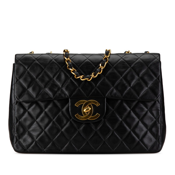 シャネル マトラッセ 35 ココマーク チェーン ショルダーバッグ ブラック ラムスキン レディース CHANEL 【中古】