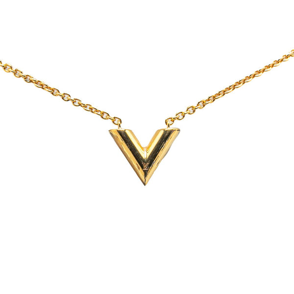 ルイ ヴィトン エッセンシャルV ネックレス M61083 ゴールド メッキ レディース LOUIS VUITTON 【中古】