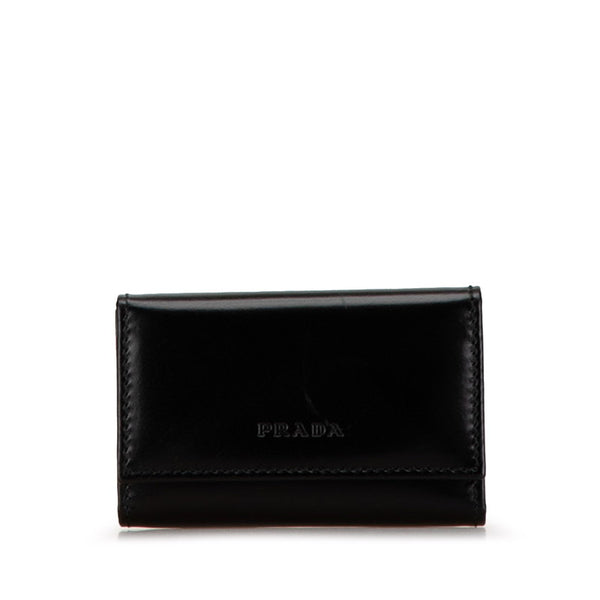 プラダ 6連 キーケース 1M0222 ブラック レザー レディース PRADA 【中古】