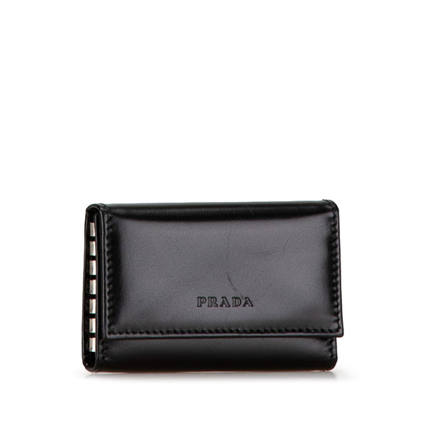 プラダ 6連 キーケース 1M0222 ブラック レザー レディース PRADA 【中古】