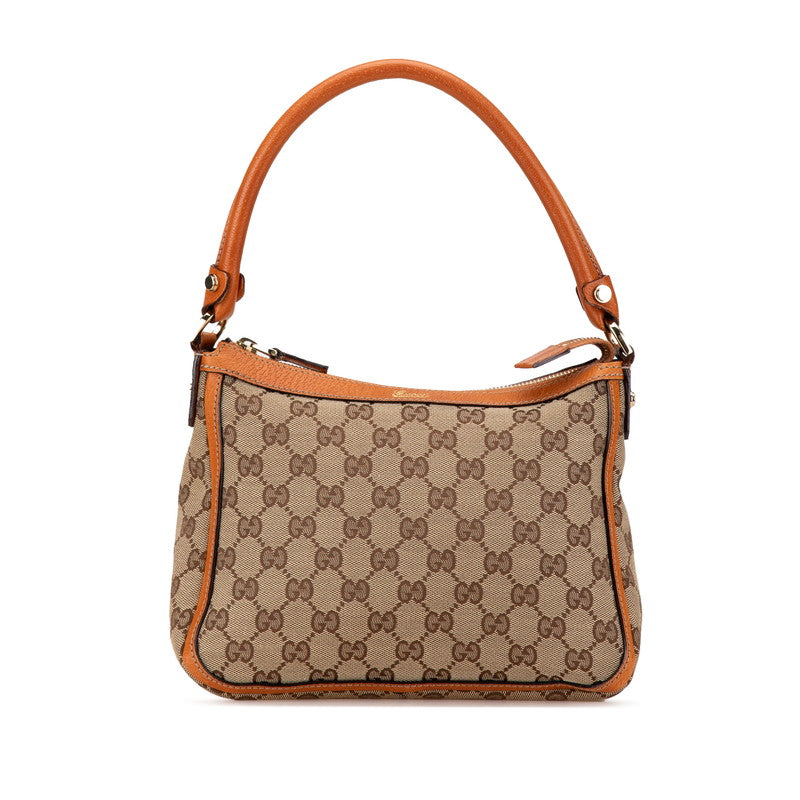 グッチ GGキャンバス ハンドバッグ 146244 ベージュ ブラウン キャンバス レザー レディース GUCCI 【中古】