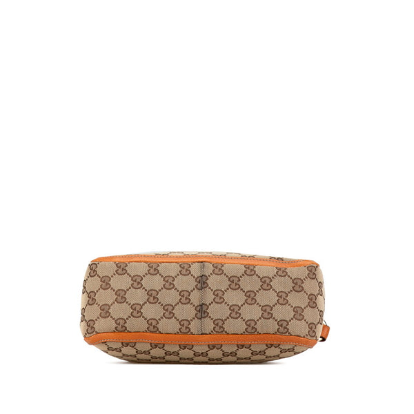 グッチ GGキャンバス ハンドバッグ 146244 ベージュ ブラウン キャンバス レザー レディース GUCCI 【中古】