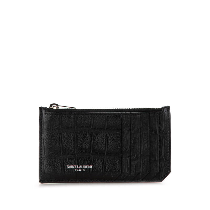 サンローラン フラグメント コインケース カードケース ブラック レザー レディース SAINT LAURENT 【中古】