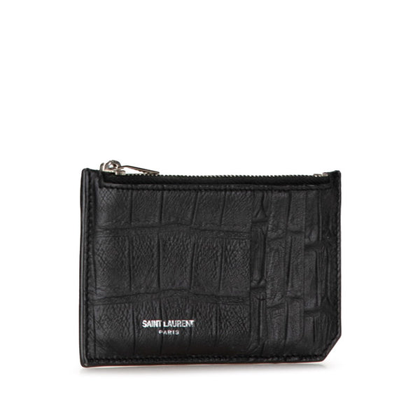 サンローラン フラグメント コインケース カードケース ブラック レザー レディース SAINT LAURENT 【中古】