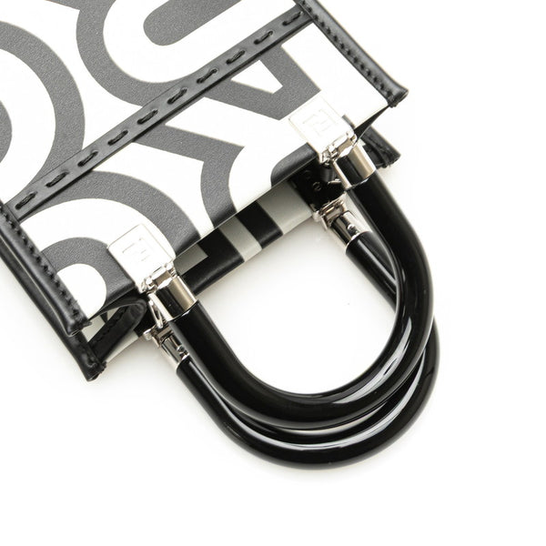 フェンディ × マークジェイコブス MARC JACOBS サンシャイン ショッパー スモール ハンドバッグ ショルダーバッグ 2WAY 8BS051 ブラック ホワイト レザー レディース FENDI 【中古】