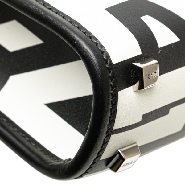 フェンディ × マークジェイコブス MARC JACOBS サンシャイン ショッパー スモール ハンドバッグ ショルダーバッグ 2WAY 8BS051 ブラック ホワイト レザー レディース FENDI 【中古】