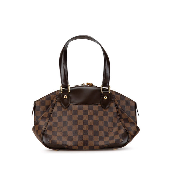 ルイ ヴィトン ダミエ ヴェローナPM ハンドバッグ N41117 ブラウン PVC レザー レディース LOUIS VUITTON 【中古】