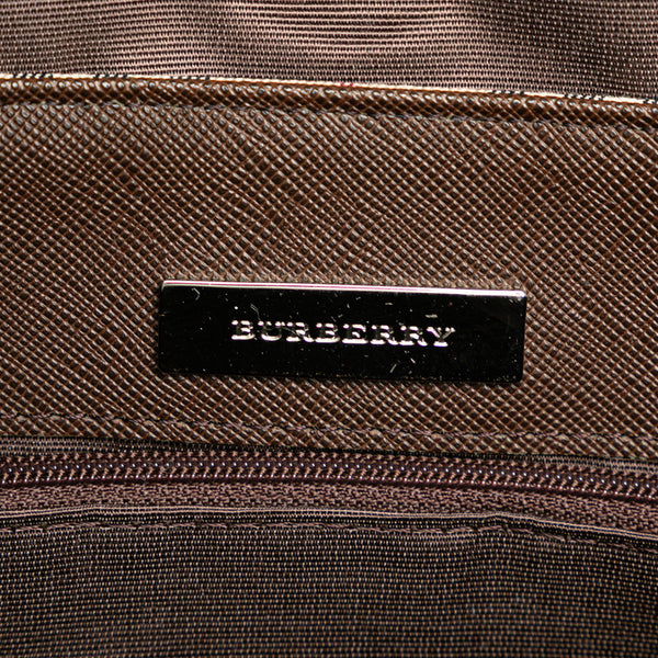 バーバリー ノバチェック ハンドバッグ ワンショルダーバッグ ベージュ ブラウン キャンバス レザー レディース BURBERRY 【中古】