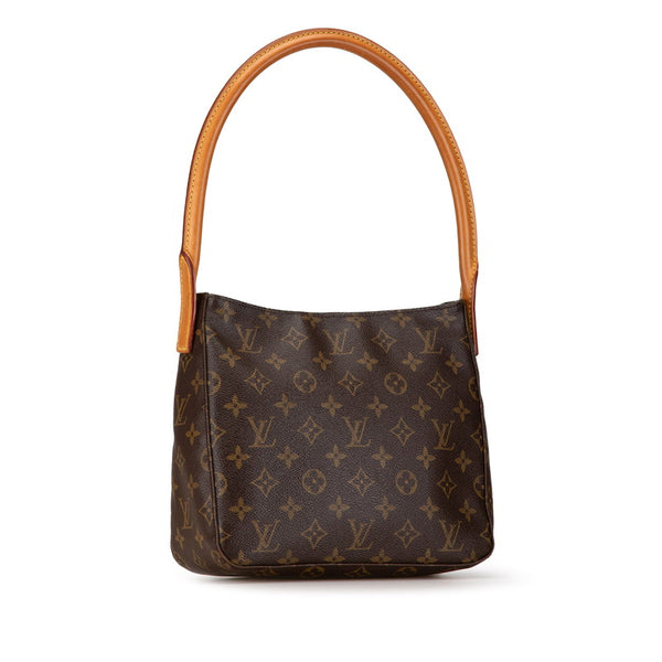 ルイ ヴィトン モノグラム ルーピングMM ショルダーバッグ ハンドバッグ M51146 ブラウン PVC レザー レディース LOUIS VUITTON 【中古】