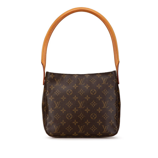 ルイ ヴィトン モノグラム ルーピングMM ショルダーバッグ ハンドバッグ M51146 ブラウン PVC レザー レディース LOUIS VUITTON 【中古】