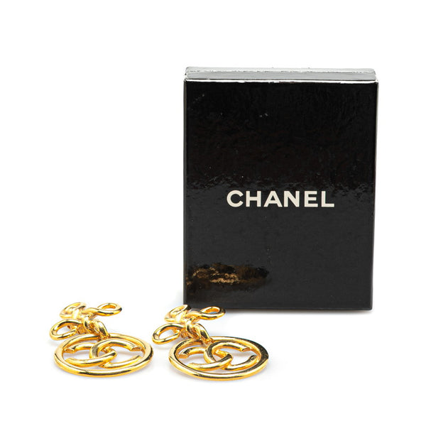 シャネル ヴィンテージ ココマーク イヤリング スイング ゴールド メッキ レディース CHANEL 【中古】
