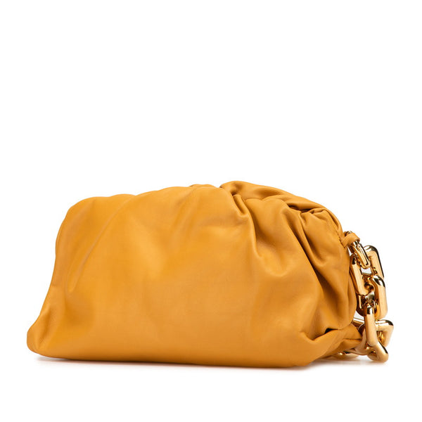 ボッテガヴェネタ ザ ポーチ チェーン ショルダーバッグ  キャメル ブラウン レザー レディース BOTTEGAVENETA 【中古】