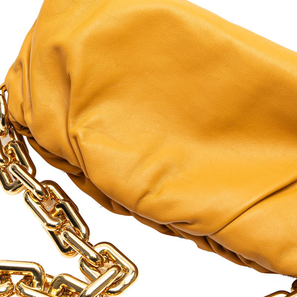 ボッテガヴェネタ ザ ポーチ チェーン ショルダーバッグ  キャメル ブラウン レザー レディース BOTTEGAVENETA 【中古】