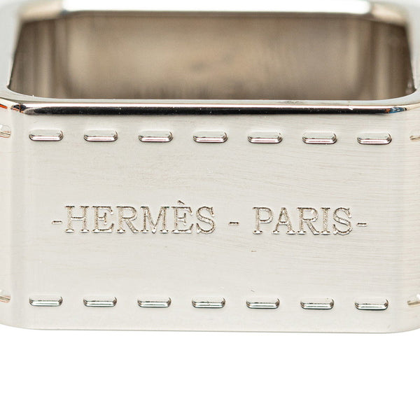 エルメス スクエア ボルデュック スカーフリング シルバー メタル レディース HERMES 【中古】