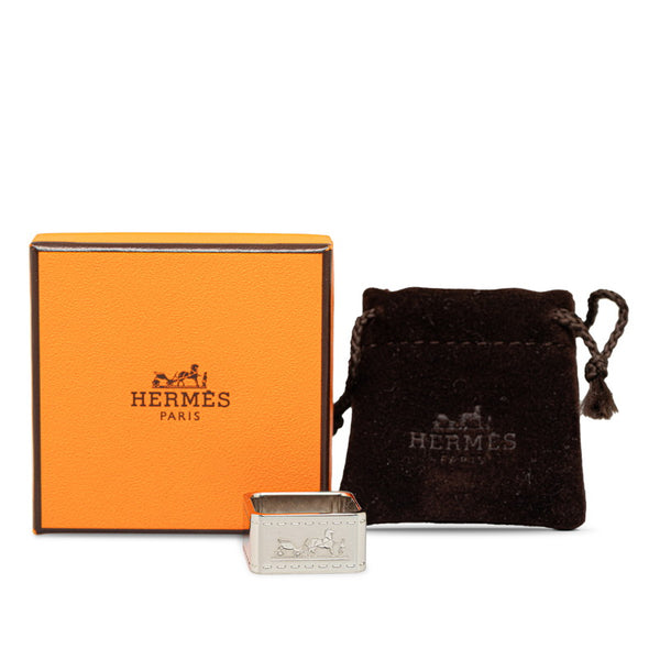 エルメス スクエア ボルデュック スカーフリング シルバー メタル レディース HERMES 【中古】