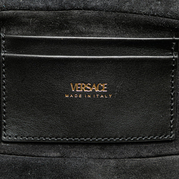 ヴェルサーチェ ウエストバッグ ボディバッグ ブラック レザー レディース VERSACE 【中古】