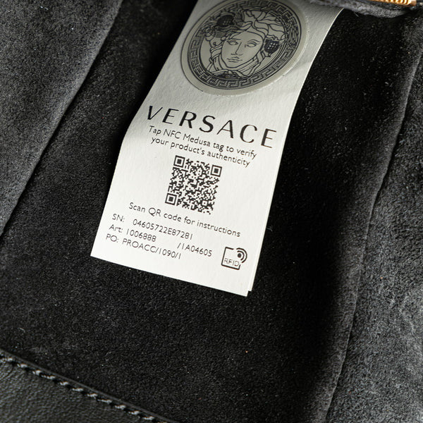 ヴェルサーチェ ウエストバッグ ボディバッグ ブラック レザー レディース VERSACE 【中古】