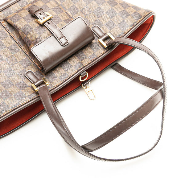 ルイ ヴィトン ダミエ マノスクPM トートバッグ ショルダーバッグ N51121 ブラウン PVC レザー レディース LOUIS VUITTON 【中古】