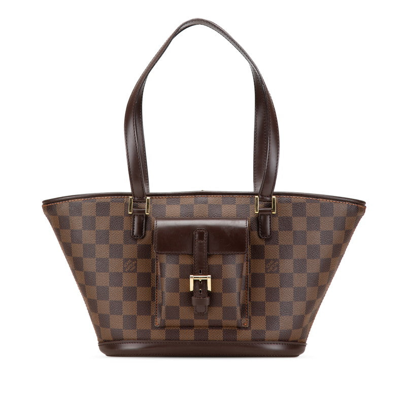 ルイ ヴィトン ダミエ マノスクPM トートバッグ ショルダーバッグ N51121 ブラウン PVC レザー レディース LOUIS VUITTON 【中古】