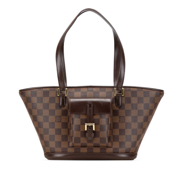 ルイ ヴィトン ダミエ マノスクPM トートバッグ ショルダーバッグ N51121 ブラウン PVC レザー レディース LOUIS VUITTON 【中古】