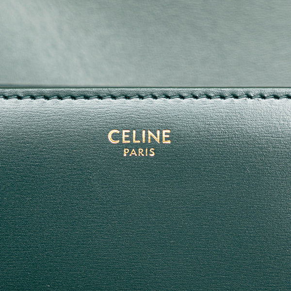 セリーヌ トリオンフ クラシック ショルダーバッグ グリーン ゴールド レザー レディース CELINE 【中古】