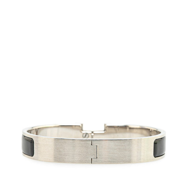 エルメス クリックHH T4 ブレスレット シルバー ブラック メタル レディース HERMES 【中古】